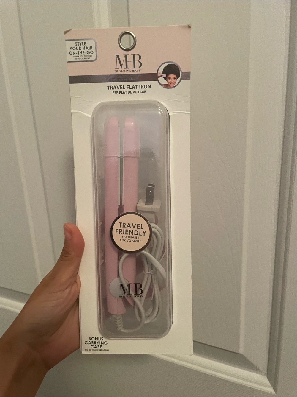 MB Travel Flat Iron Straightener Pink Travel Size, With Case (must have beauty)